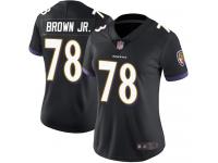 #78 Limited Orlando Brown Jr. Black Football Alternate Women's Jersey Baltimore Ravens Vapor Untouchable