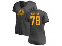 #78 Wes Martin Ash Football One Color Women's Washington Redskins T-Shirt