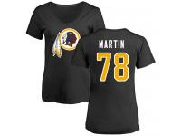 #78 Wes Martin Black Football Name & Number Logo Women's Washington Redskins T-Shirt
