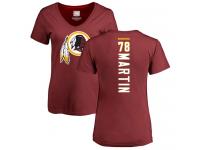 #78 Wes Martin Maroon Football Backer Women's Washington Redskins T-Shirt