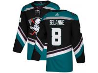 #8 Adidas Authentic Teemu Selanne Youth Black Teal NHL Jersey - Alternate Anaheim Ducks