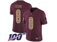 #8 Limited Case Keenum Burgundy Red Football Alternate Men's Jersey Washington Redskins Vapor Untouchable 100th Season 80th Anniversary