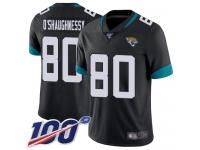 #80 Limited James O'Shaughnessy Black Football Home Youth Jersey Jacksonville Jaguars Vapor Untouchable 100th Season