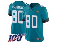 #80 Limited James O'Shaughnessy Teal Green Football Alternate Youth Jersey Jacksonville Jaguars Vapor Untouchable 100th Season