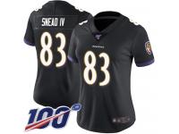 #83 Limited Willie Snead IV Black Football Alternate Women's Jersey Baltimore Ravens Vapor Untouchable 100th Season