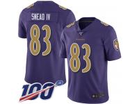#83 Limited Willie Snead IV Purple Football Youth Jersey Baltimore Ravens Rush Vapor Untouchable 100th Season