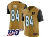 #84 Limited Keelan Cole Gold Football Youth Jersey Jacksonville Jaguars Rush Vapor Untouchable 100th Season