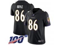 #86 Limited Nick Boyle Black Football Alternate Youth Jersey Baltimore Ravens Vapor Untouchable 100th Season