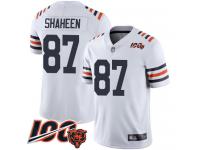 #87 Limited Adam Shaheen White Football Men's Jersey Chicago Bears 100th Season
