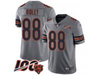 #88 Limited Riley Ridley Silver Football Men's Jersey Chicago Bears Inverted Legend Vapor Rush 100th Season