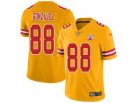 #88 Limited Tony Gonzalez Gold Football Youth Jersey Kansas City Chiefs Inverted Legend Vapor Rush