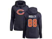#88 Riley Ridley Navy Blue Football Name & Number Logo Women's Chicago Bears Pullover Hoodie