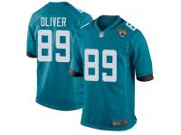 #89 Game Josh Oliver Teal Green Football Alternate Youth Jersey Jacksonville Jaguars