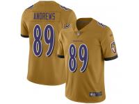 #89 Limited Mark Andrews Gold Football Men's Jersey Baltimore Ravens Inverted Legend Vapor Rush