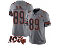 #89 Limited Mike Ditka Silver Football Men's Jersey Chicago Bears Inverted Legend Vapor Rush 100th Season