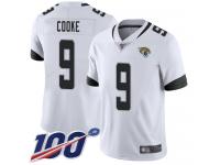 #9 Limited Logan Cooke White Football Road Youth Jersey Jacksonville Jaguars Vapor Untouchable 100th Season