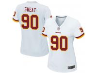 #90 Game Montez Sweat White Football Road Women's Jersey Washington Redskins