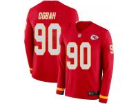#90 Limited Emmanuel Ogbah Red Football Men's Jersey Kansas City Chiefs Therma Long Sleeve