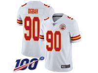 #90 Limited Emmanuel Ogbah White Football Road Youth Jersey Kansas City Chiefs Vapor Untouchable 100th Season