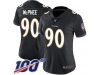 #90 Limited Pernell McPhee Black Football Alternate Women's Jersey Baltimore Ravens Vapor Untouchable 100th Season