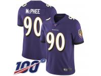 #90 Limited Pernell McPhee Purple Football Home Youth Jersey Baltimore Ravens Vapor Untouchable 100th Season