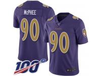 #90 Limited Pernell McPhee Purple Football Youth Jersey Baltimore Ravens Rush Vapor Untouchable 100th Season