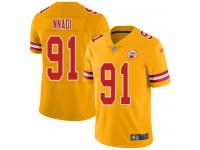 #91 Limited Derrick Nnadi Gold Football Men's Jersey Kansas City Chiefs Inverted Legend Vapor Rush