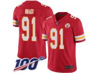 #91 Limited Derrick Nnadi Red Football Home Youth Jersey Kansas City Chiefs Vapor Untouchable 100th Season