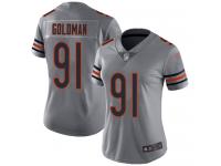 #91 Limited Eddie Goldman Silver Football Women's Jersey Chicago Bears Inverted Legend Vapor Rush