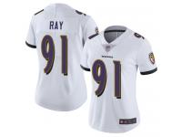 #91 Limited Shane Ray White Football Road Women's Jersey Baltimore Ravens Vapor Untouchable