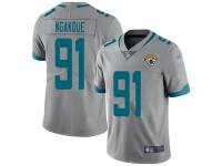 #91 Limited Yannick Ngakoue Silver Football Youth Jersey Jacksonville Jaguars Inverted Legend