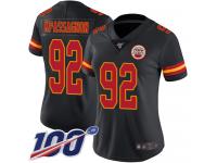 #92 Limited Tanoh Kpassagnon Black Football Women's Jersey Kansas City Chiefs Rush Vapor Untouchable 100th Season