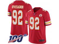 #92 Limited Tanoh Kpassagnon Red Football Home Men's Jersey Kansas City Chiefs Vapor Untouchable 100th Season