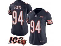 #94 Limited Leonard Floyd Navy Blue Football Home Women's Jersey Chicago Bears 100th Season