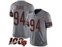 #94 Limited Leonard Floyd Silver Football Men's Jersey Chicago Bears Inverted Legend Vapor Rush 100th Season