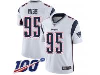 #95 Limited Derek Rivers White Football Road Men's Jersey New England Patriots Vapor Untouchable 100th Season