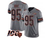 #95 Limited Richard Dent Silver Football Youth Jersey Chicago Bears Inverted Legend Vapor Rush 100th Season