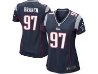 #97 Alan Branch New England Patriots Home Jersey _ Nike Women's Navy Blue NFL Game