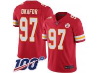 #97 Limited Alex Okafor Red Football Home Men's Jersey Kansas City Chiefs Vapor Untouchable 100th Season