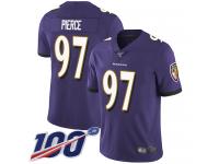 #97 Limited Michael Pierce Purple Football Home Youth Jersey Baltimore Ravens Vapor Untouchable 100th Season