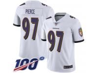 #97 Limited Michael Pierce White Football Road Youth Jersey Baltimore Ravens Vapor Untouchable 100th Season