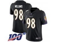 #98 Limited Brandon Williams Black Football Alternate Men's Jersey Baltimore Ravens Vapor Untouchable 100th Season