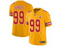 #99 Limited Khalen Saunders Gold Football Men's Jersey Kansas City Chiefs Inverted Legend Vapor Rush (2)