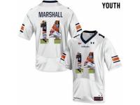 Auburn Tigers #14 Nick Marshall White With Portrait Print Youth College Football Jersey