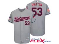 Baltimore Orioles #53 Zach Britton Gray Stars & Stripes 2016 Independence Day Flex Base Jersey