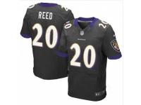 Baltimore Ravens #20 Alternate Black Ed Reed Men's Elite Jersey