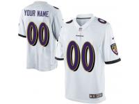 Baltimore Ravens Customized Youth Road Jersey - White Nike NFL Limited
