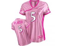 Baltimore Ravens Joe Flacco Women's Jersey - Pink Be Luv'd Nike NFL #5 Game