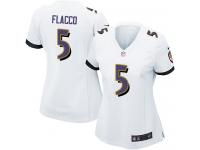 Baltimore Ravens Joe Flacco Women's Road Jersey - White Nike NFL #5 Game