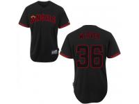 Black Jered Weaver Men #36 Majestic MLB Los Angeles Angels Of Anaheim Fashion Jersey